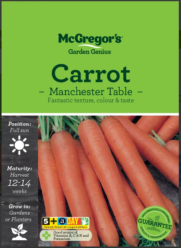 Vegetable Seeds, McGregor's, Carrot Manchester Table